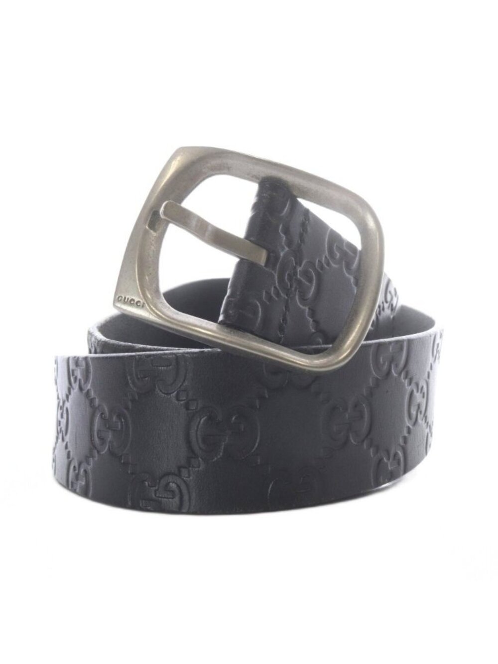 Gucci Belt GG Embossed Calfskin Smooth Black